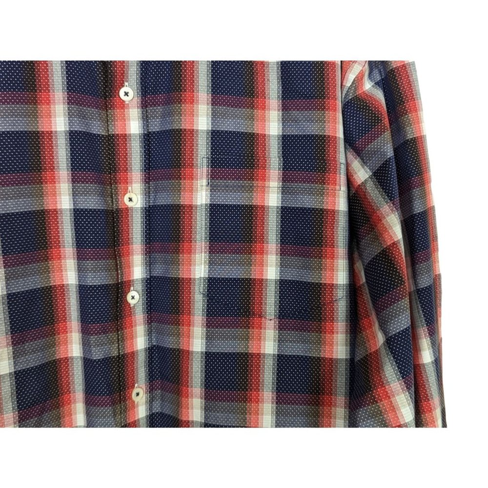 BUGATCHI long sleeve button down plaid career casual men shirt classic fit‎ XXL - Picture 4 of 9
